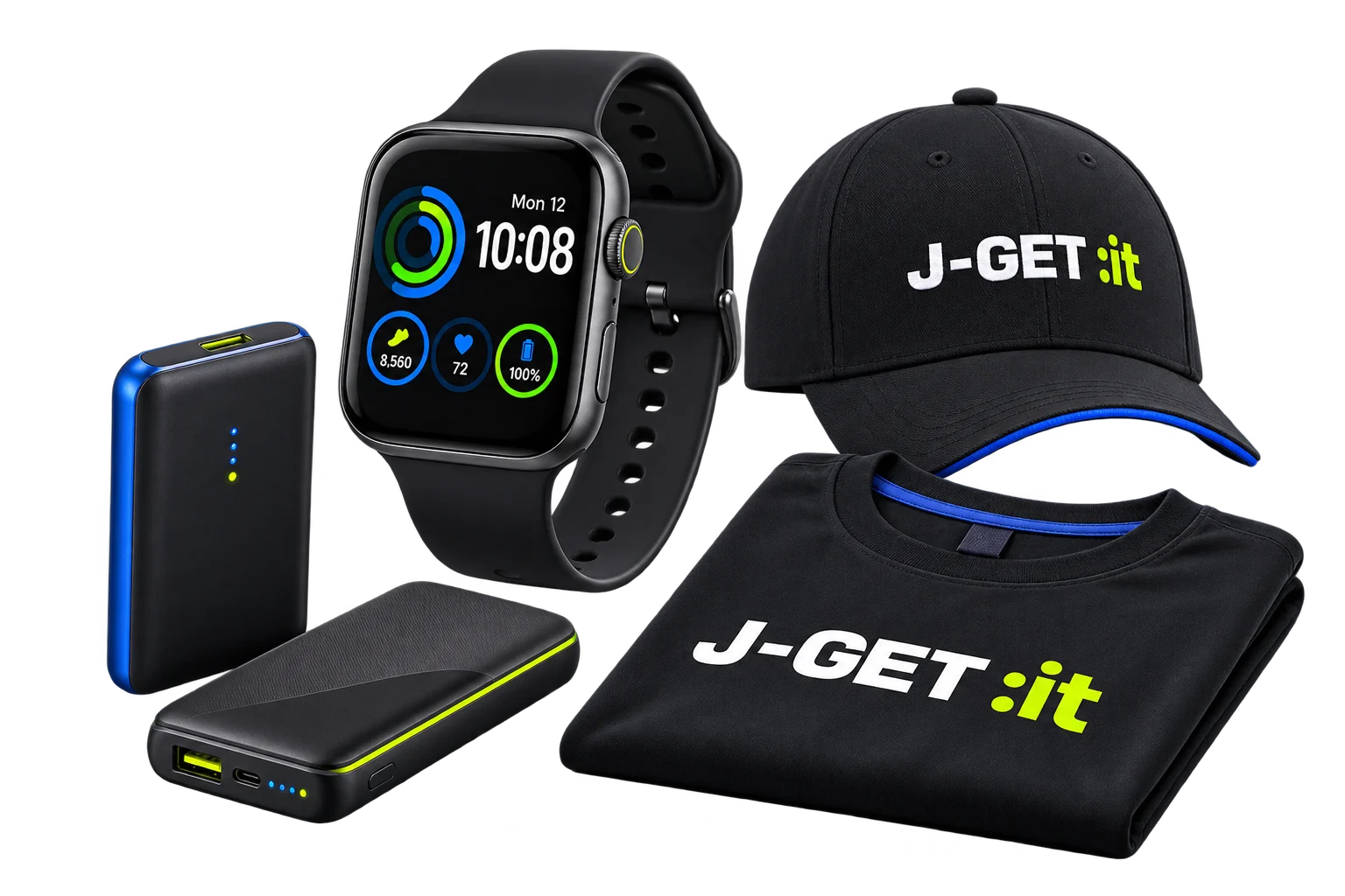 Смарт-часы, пауэрбанки, кепка и футболка J-GET :it среди призов